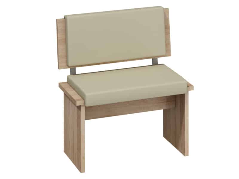 BOND, lavice malá, dub sonoma sv./béžová ekokůže