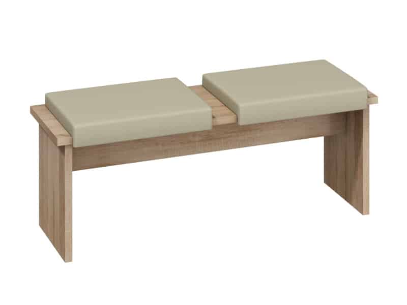 BOND, lavice/taburet velký, dub sonoma sv./béžová ekokůže