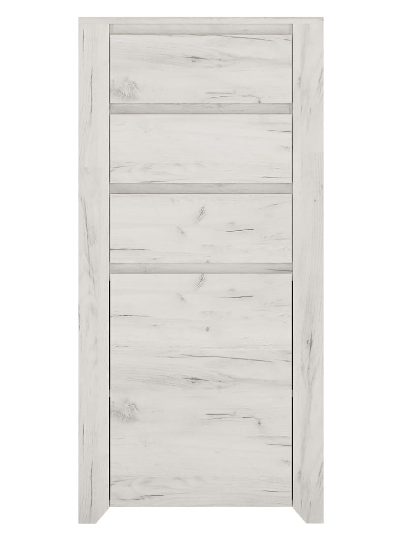 ANGEL, komoda 1D3S, dub bílý