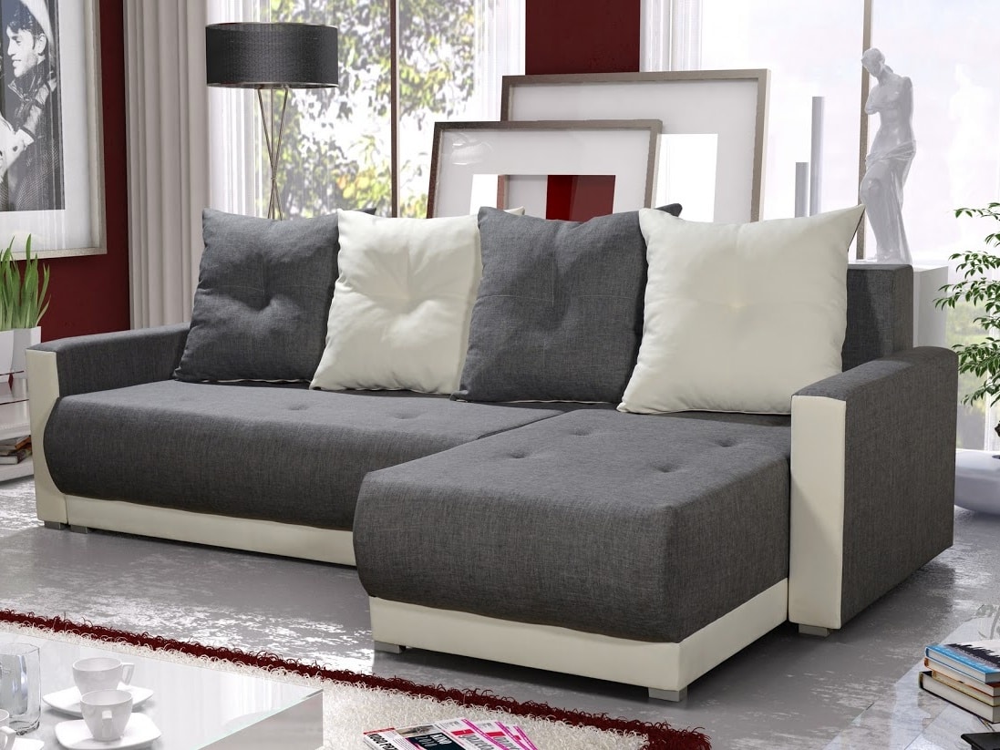 Rohová sedačka INSIGNIA BIS 9, šedá/krémová