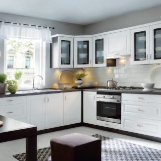 Rohová kuchyně OLDER, VZOROVÁ SESTAVA, bílá canadian