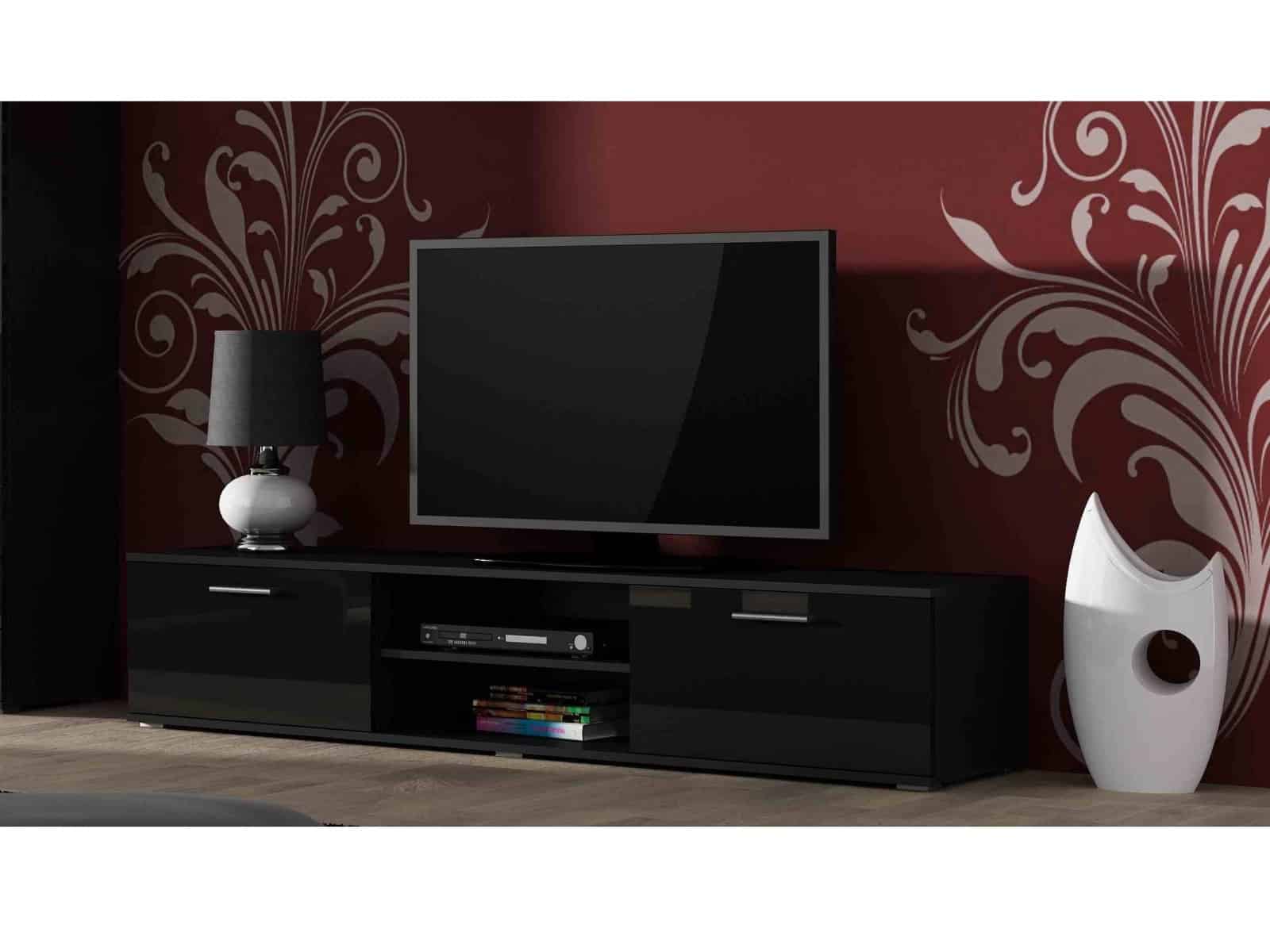 SOHO, RTV stolek 180 S-3, černý mat/černý lesk