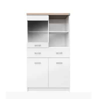 TOPTY TYP 02 vitrína 2D1W1S/80, bílá/dub sonoma