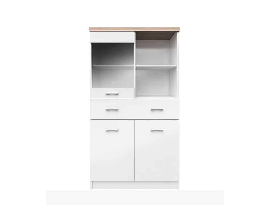 TOPTY TYP 02 vitrína 2D1W1S/80, bílá/dub sonoma