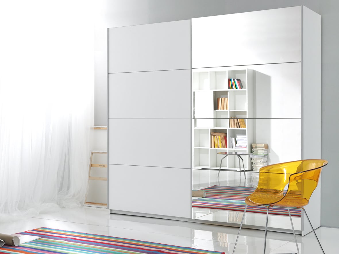 BETA šatní skříň se zrcadlem 200 TYP 57, bílá