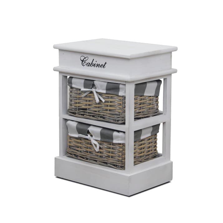 MANON 2, komoda, bílá/šedá