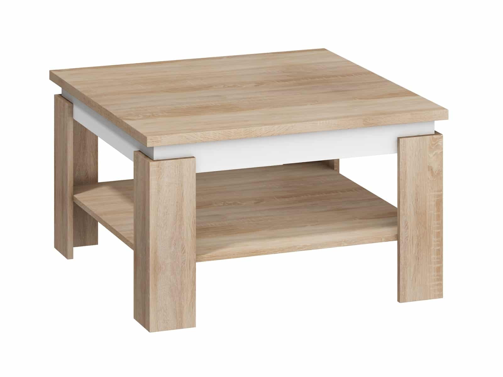 Konferenční stolek ALFA, dub sonoma světlý/bílý lesk