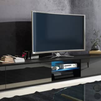 TV stolek HIT, černá/černý lesk