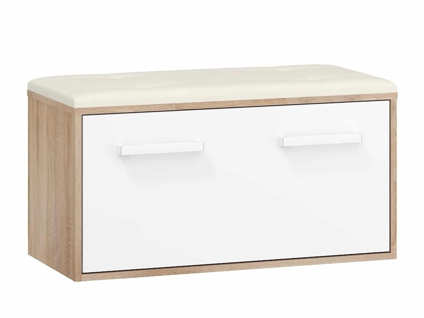 Botník RIO 25, béžová ekokůže, dub sonoma/bílá