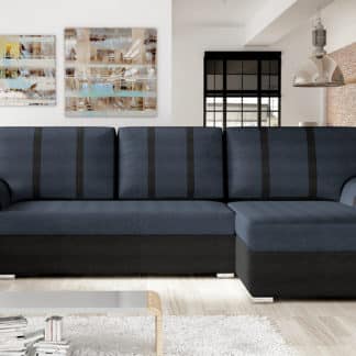 Rohová sedačka IRIS univerzální, šedá látka/černá látka