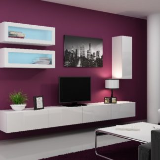 Obývací stěna VIGO 11, bílá/bílý lesk