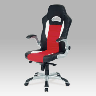 Kancelářská židle KA-E240B RED, PU černo-červená