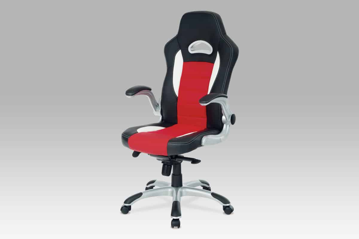 Kancelářská židle KA-E240B RED, PU černo-červená