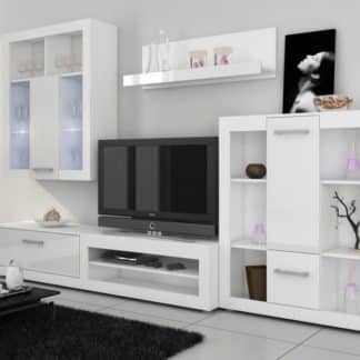 VIKI, obývací stěna, bílá/bílý lesk