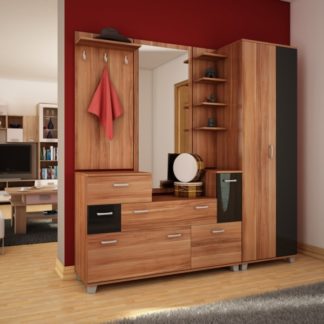 Předsíň se skříní GRAND, švestka/černý lesk