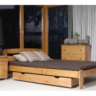 Postel SARA 120x200 cm s roštem, masiv borovice/moření olše