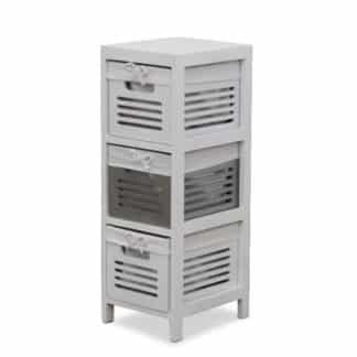 BIBI 3, komoda, bílá/bílá+šedá