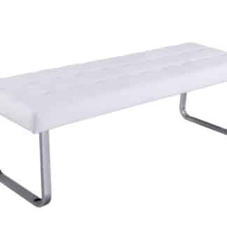 BRAND lavice, bílá ekokůže/chrom