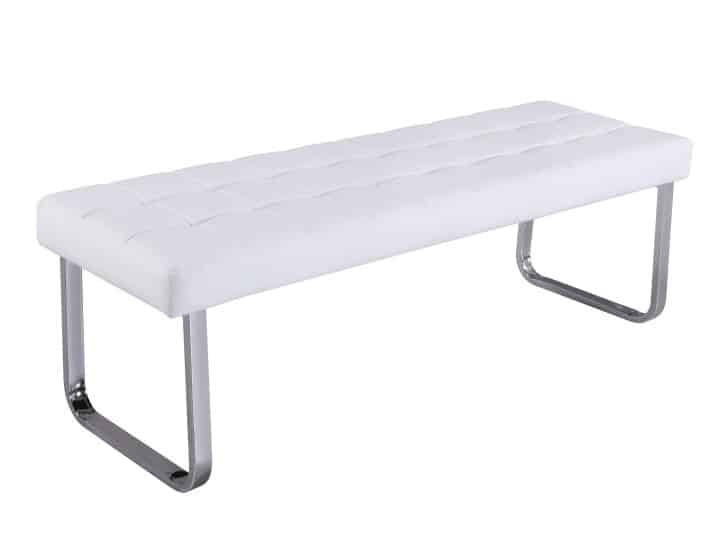 BRAND lavice, bílá ekokůže/chrom