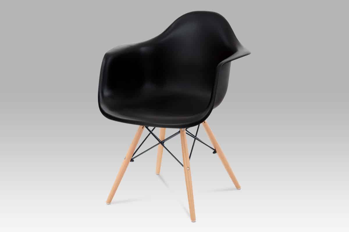 Jídelní židle CT-719 BK1, plast černý / natural