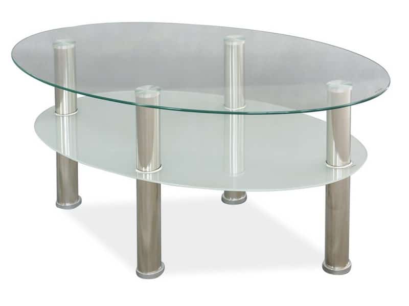 Konferenční stolek LEO A, sklo/chrom