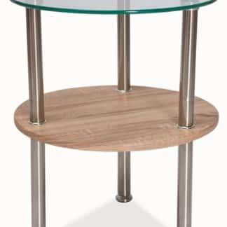 Konferenční stolek IVET, sklo/dub/kov