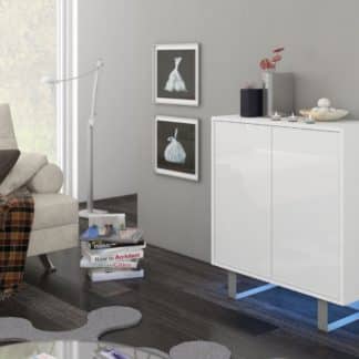 KING 3 komoda, bílá/bílý lesk