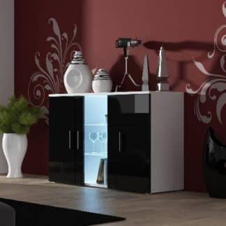 SOHO, komoda S-7, bílý mat/černý lesk