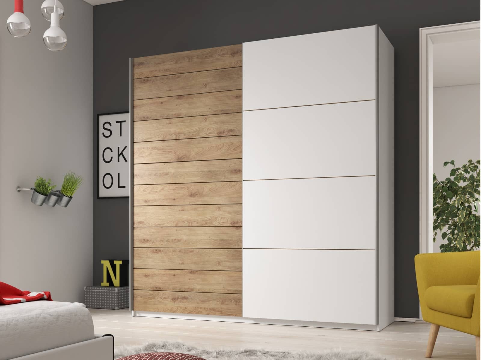 GALAXY skříň 200 TYP 17, dub beaufort/bílá