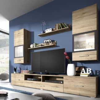 SARAH obývací stěna TYP 09, dub san remo světlý/antracit