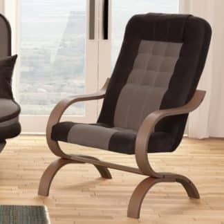 Křeslo GRZES 3, hnědá látka/světle béžová látka/buk