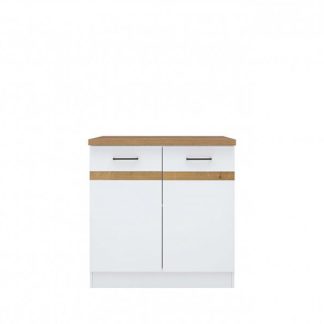 JUNONA, skříňka dolní 80 cm, bílý lesk