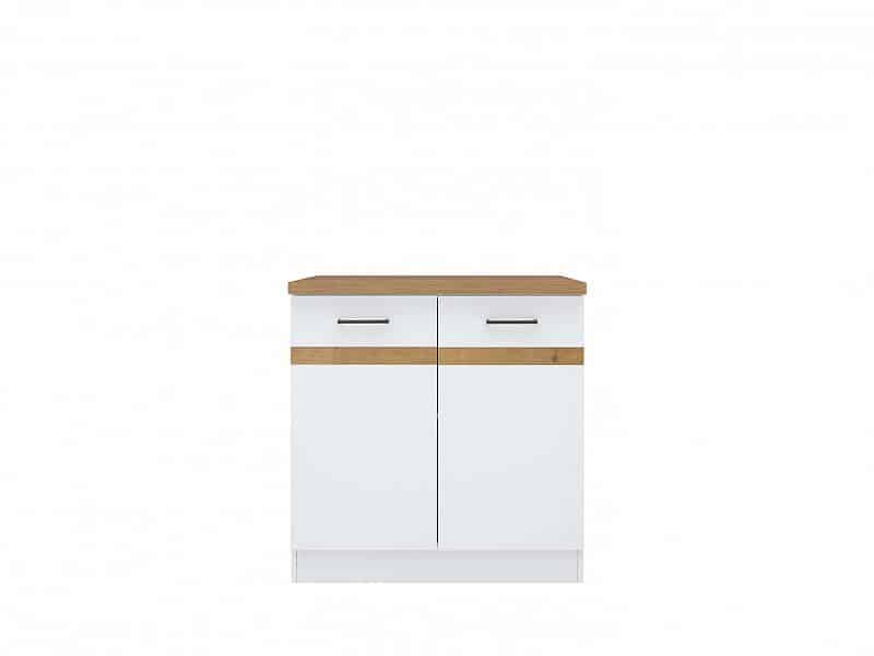 JUNONA, skříňka dolní 80 cm, bílý lesk