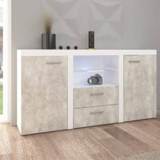 Komoda RUMBA, bílá/beton