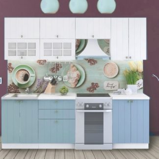 Kuchyně PROVENCE 180/240 cm, bílá/světle modrá