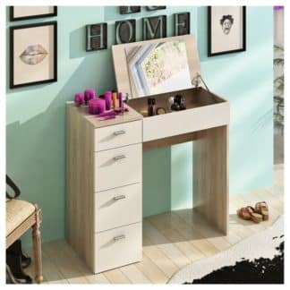 BELIN toaletní stolek, dub sonoma / bílý