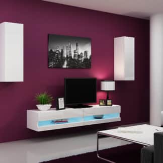 Obývací stěna VIGO NEW 10, bílá/bílý lesk