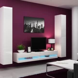 Obývací stěna VIGO NEW 4, bílá/bílý lesk