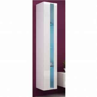 Závěsná vitrína VIGO NEW, bílá/bílý lesk