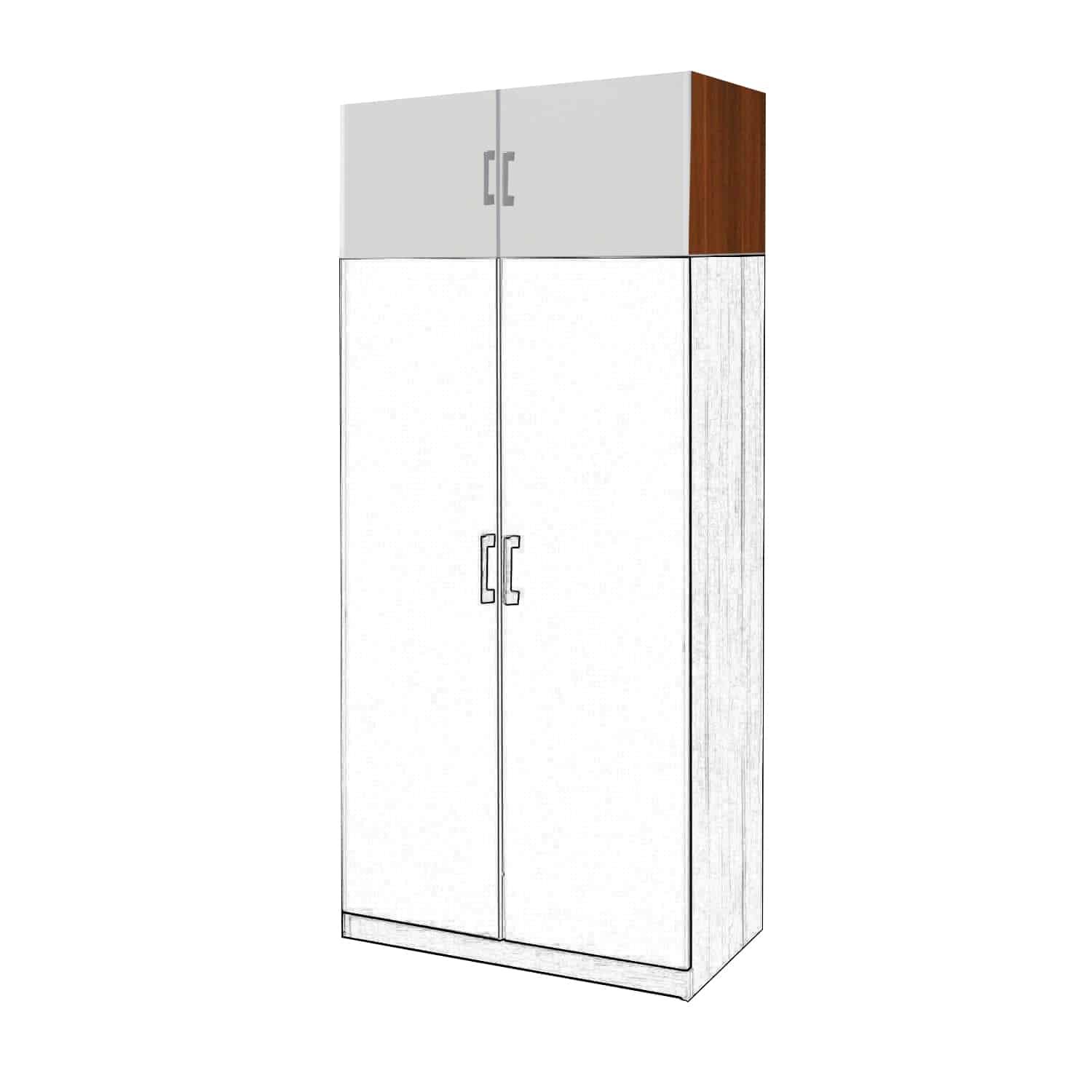 Nástavec 2 dveřový 61525, ořech/bílá