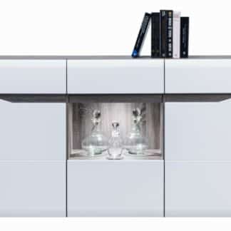 LI 4 - Komoda LIONEL LI 4, dub sonoma truflový/bílý lesk