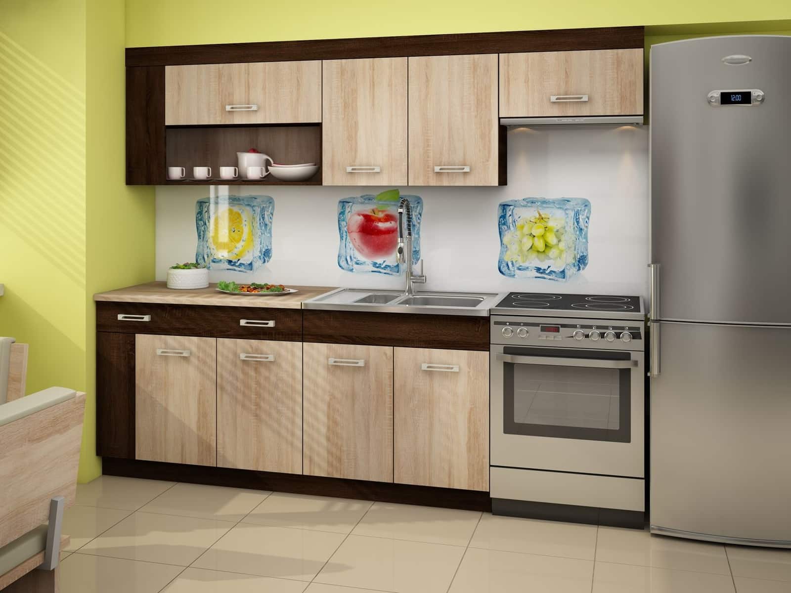 Kuchyně VIZA PLUS 180/240 cm, dub sonoma tmavý/dub sonoma