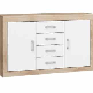 VERIN/09, komoda 2D4S, dub sonoma/bílý lesk