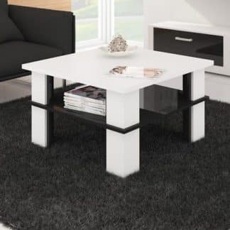 Konferenční stolek FUTURA 1, bílá/černý lesk