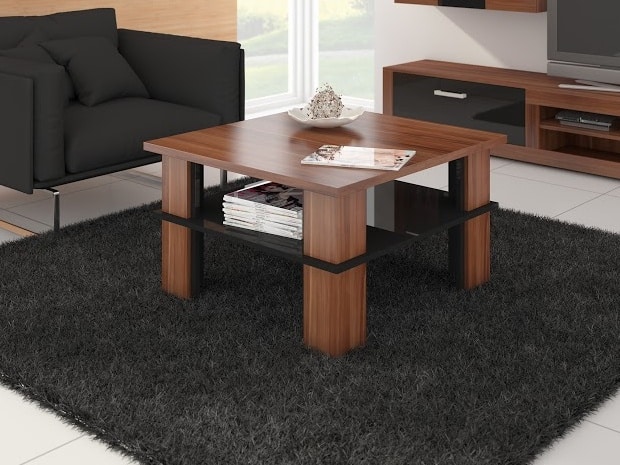 Konferenční stolek FUTURA 1, švestka wallis/černý lesk