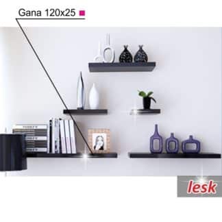 GANA police 120x25 cm, černý lesk