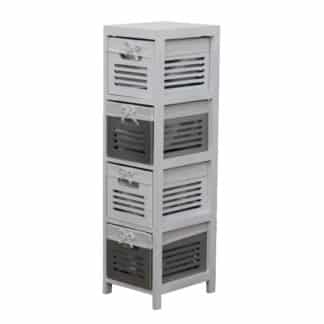 BIBI 4, komoda, bílá/bílá+šedá