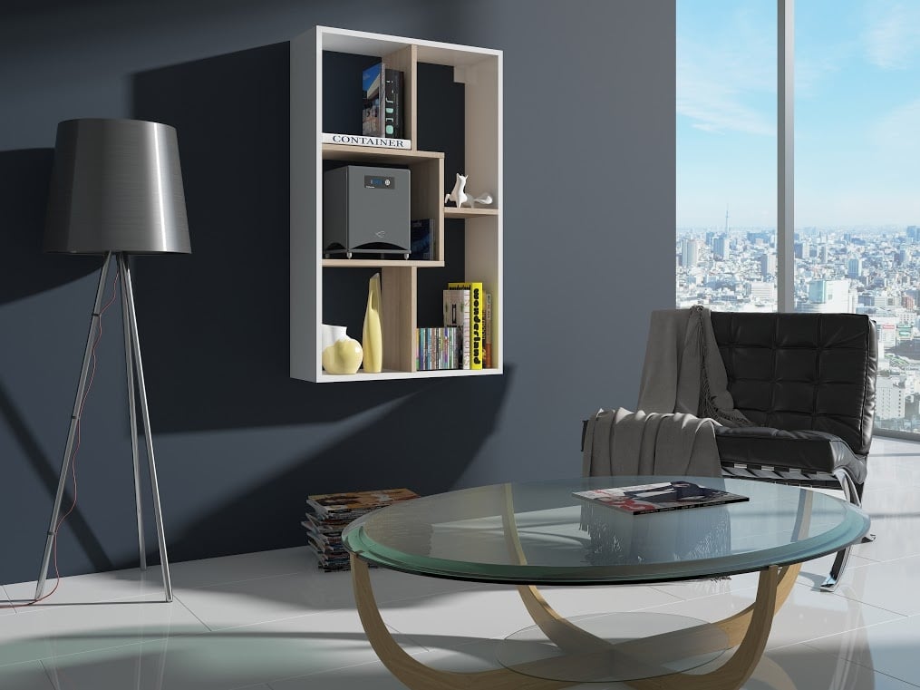 Regál DOMINO A, bílá/dub sonoma