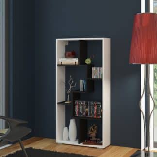 Regál DOMINO B, bílá/černá