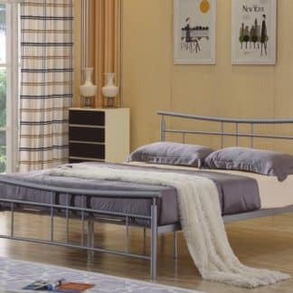 DORADO kovová postel s roštem 180x200 cm, stříbrný kov